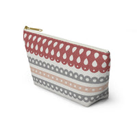 Ribbon Candy Accessory Pouch w T-bottom in Red